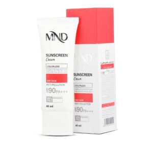 کرم ضد آفتاب با فاکتور حفاظتی 90 (SPF 90) بی رنگ ام ان دی مناسب پوست خشک آرایشی و بهداشتی